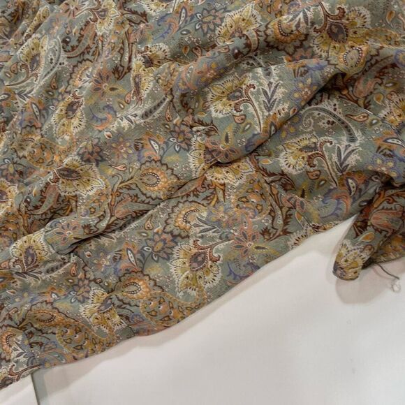 Aura Dress Womens Medium Midi Floral Long-Sleeve High-Neck A-Line Tiered - Picture 10 of 10